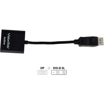 VisionTek Products, LLC Display Port to SL DVI-D Active Adapter, 5 in
