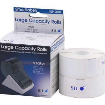 Seiko SmartLabel High-Capacity Address Labels, 1-1/8 in x 3-1/2 in, White, 520 Labels/Roll, 2 Rolls/Box