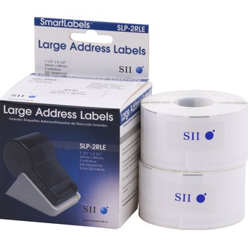 Seiko Large Address Label, 1.4 in x 3.5 in, 260 Labels/Roll, 2 Rolls/Box