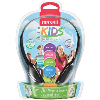 Maxell Action Kids Headphones With Mic, Stereo, Wired, Over-the-head