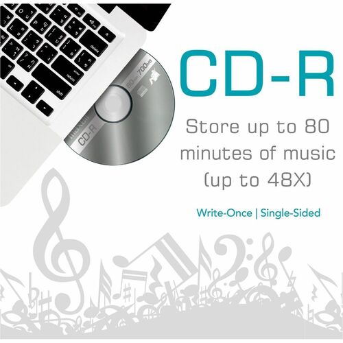 Maxell CD-R Discs, 700MB/80min, 48x, Spindle, Silver, 50/Pack