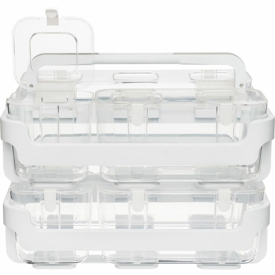 Deflecto Stackable Caddy Organizer Containers Small Clear