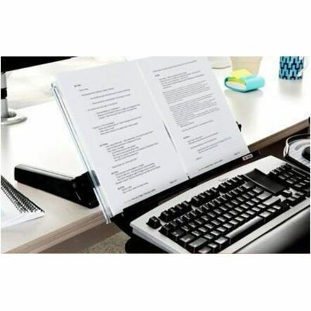 3M In-Line Document Holder - 4" Height x 18" Width - Black, Clear - Plastic