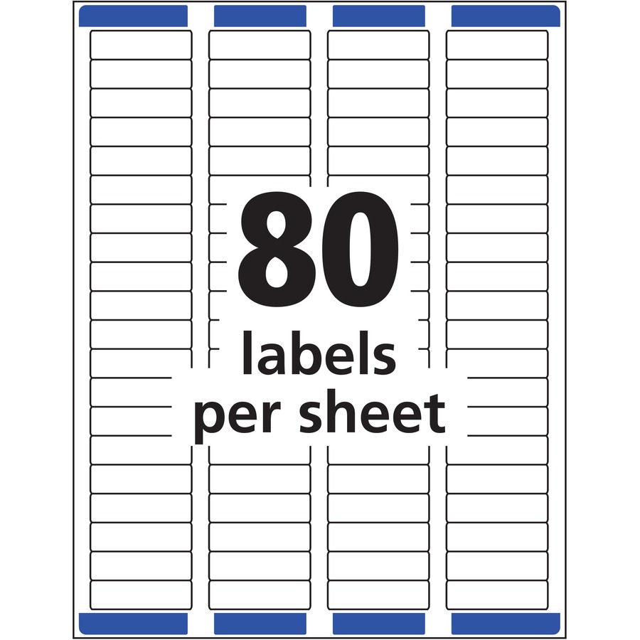 Avery® Easy Peel Return Address Labels - 1/2" Width x 1 3/4" Length - Permanent Adhesive - Rectangle - Laser - Clear - Film - 80 / Sheet - 25 Total Sheets - 2000 Total Label(s) - 2000 / Box