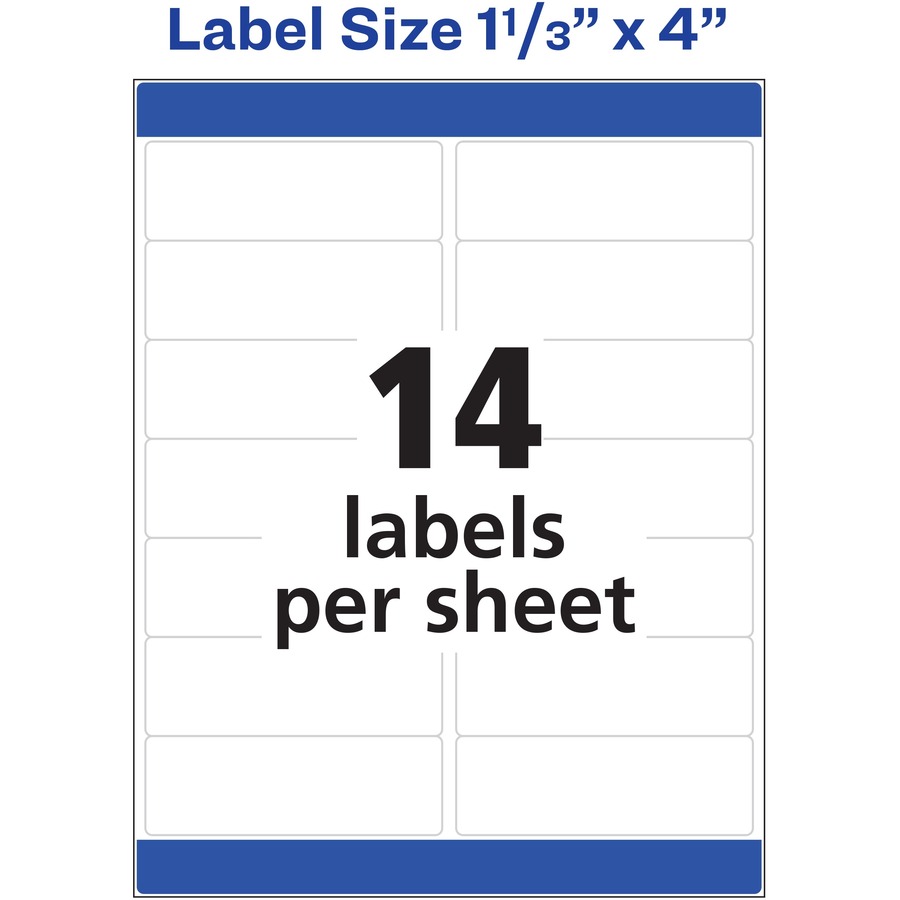 Avery Easy Peel Mailing Laser Labels 1 21 64 Width X 4 Length Permanent Adhesive