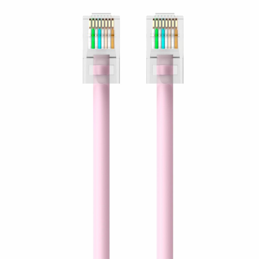 Belkin Cat5e Patch Cable - RJ-45 Male Network - RJ-45 Male Network - 7ft - Pink