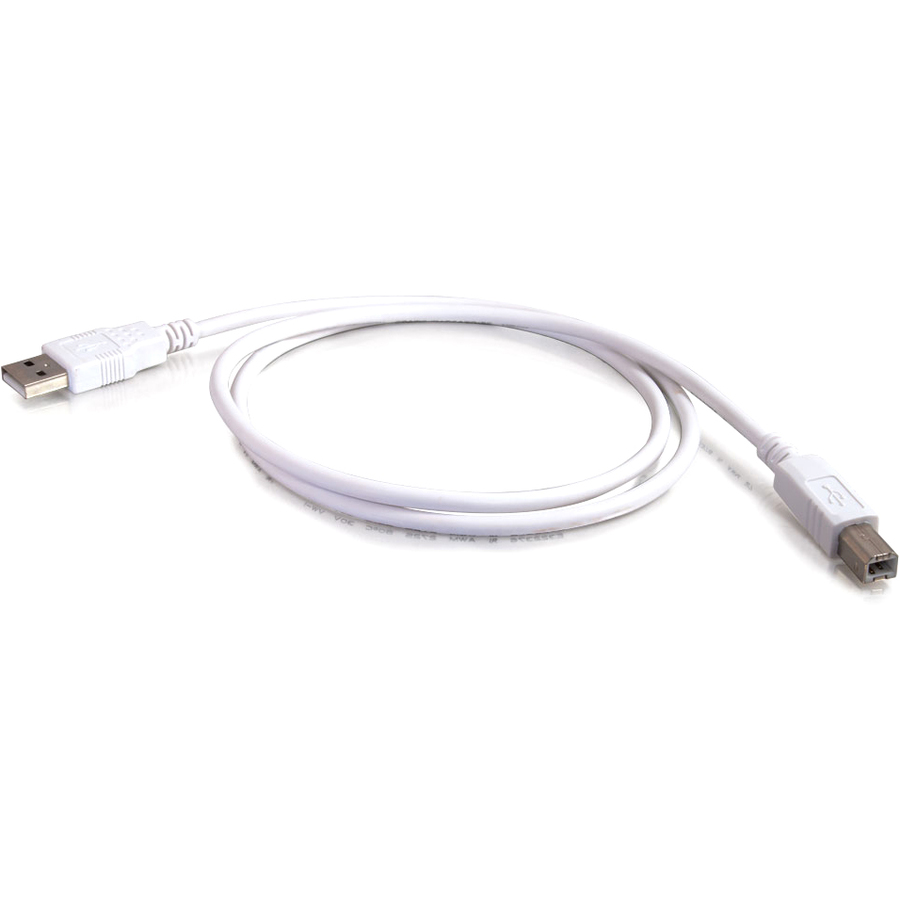 C2G 9.8ft USB to USB B Cable - USB A to USB B - USB 2.0 - White - M/M