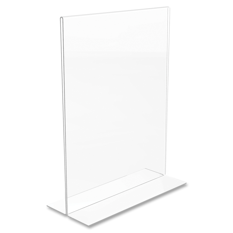 Deflecto Classic Image Double-Sided Sign Holder - 1 Each - 8.50" (215.90 mm) Width x 11" (279.40 mm) Height - Rectangular Shape - Self-standing, Bottom Loading - Plastic - Clear - Signs & Sign Holders - DEF69201