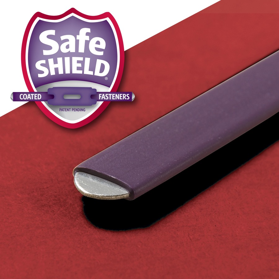 Smead SafeSHIELD 2/5 Tab Cut Letter Recycled Classification Folder - 8 1/2" x 11" - 2" Expansion - 2 x 2S Fastener(s) - 2" Fastener Capacity for Folder - Top Tab Location - Right of Center Tab Position - 2 Divider(s) - Pressboard - Bright Red - 100% Recyc - Pressboard Classification Folders - SMD14031