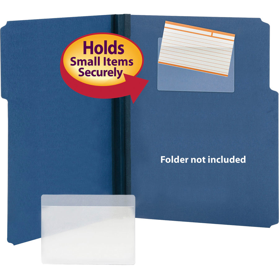 Smead Self-Adhesive Pockets - 5 5/16" x 3 5/8" Sheet - Clear - Poly - 100 / Box - Vinyl/Plastic Pockets & Sleeves - SMD68153