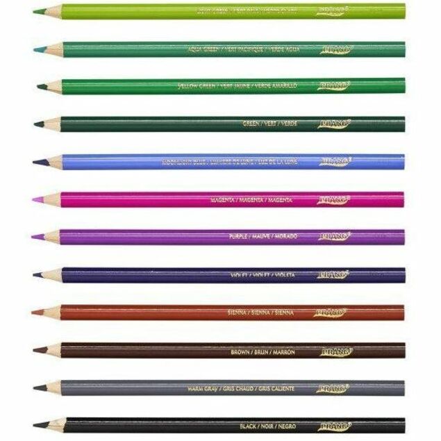 Prang Colored Pencils - 3.3 mm Lead Diameter - Assorted Lead - Assorted Barrel - 24 / Set = DIX22240