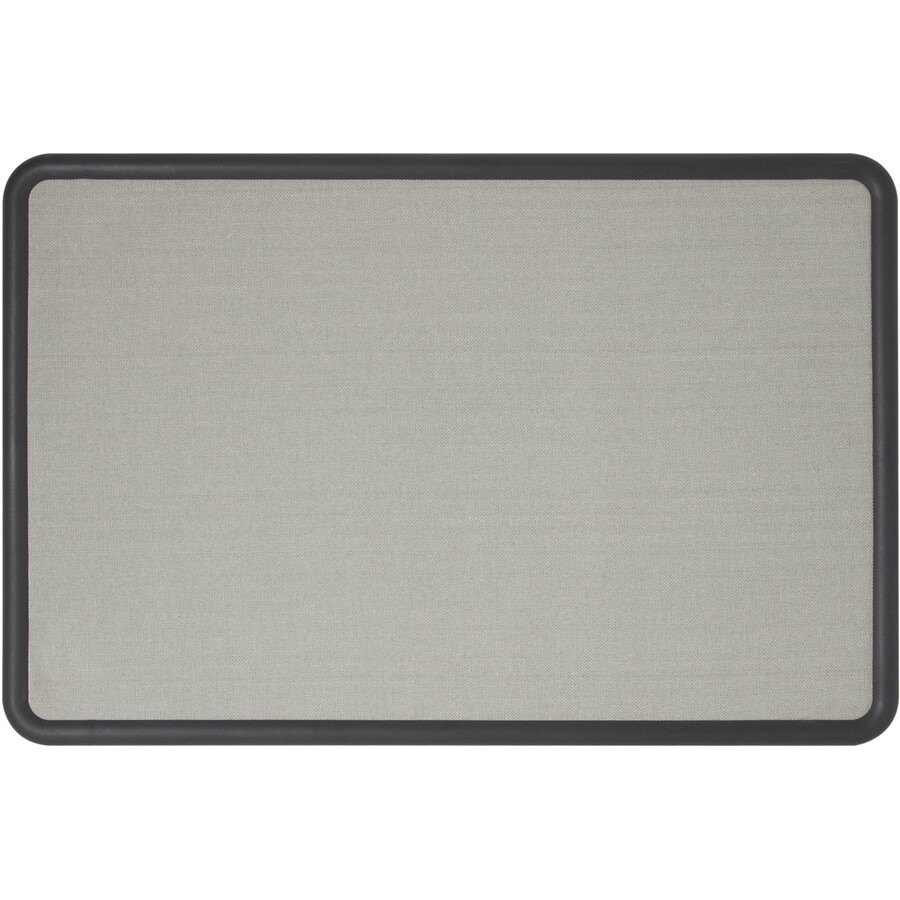 Quartet Contour Bulletin Board - 24" Height x 36" Width - Gray Fabric Surface - Durable, Self-healing - Black Frame - 1 Each