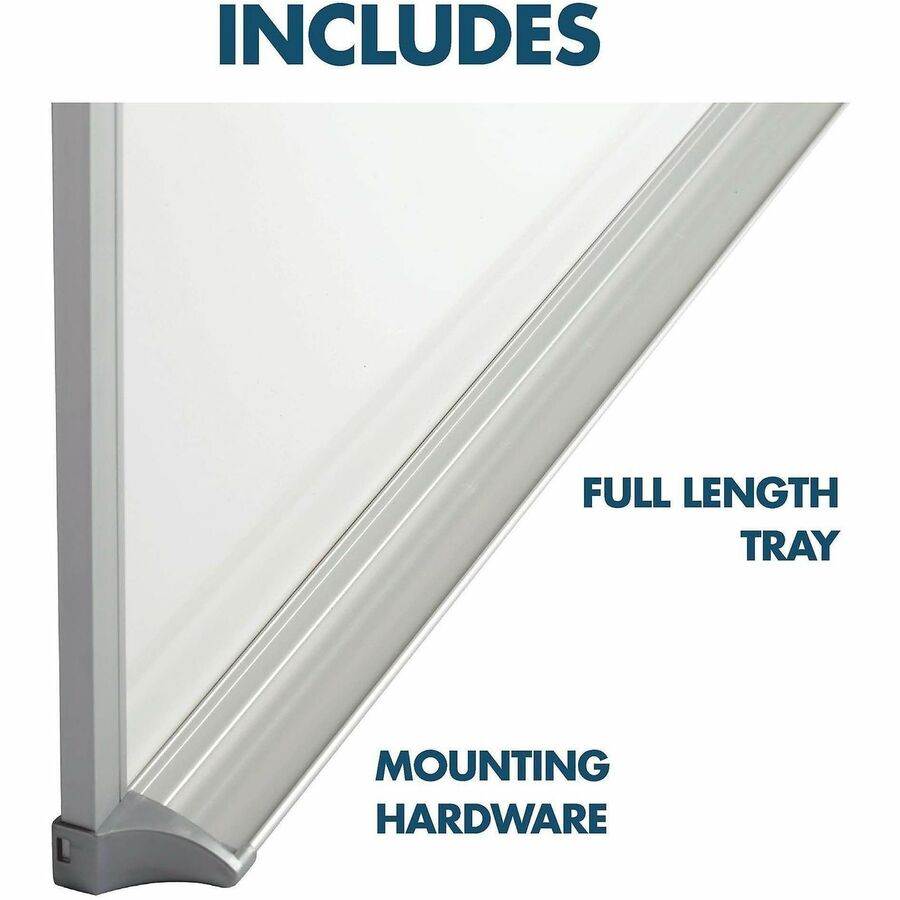 Quartet Whiteboard - 48" (4 ft) Width x 72" (6 ft) Height - White Melamine Surface - Silver Aluminum Frame - Horizontal - 1 Each