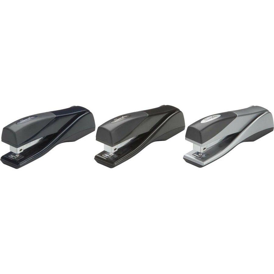 Swingline Optima Grip Compact Stapler - 25 Sheets Capacity - 105 Staple Capacity - Half Strip - 1/4" Staple Size - Graphite Black - Desktop Staplers - SWI87815