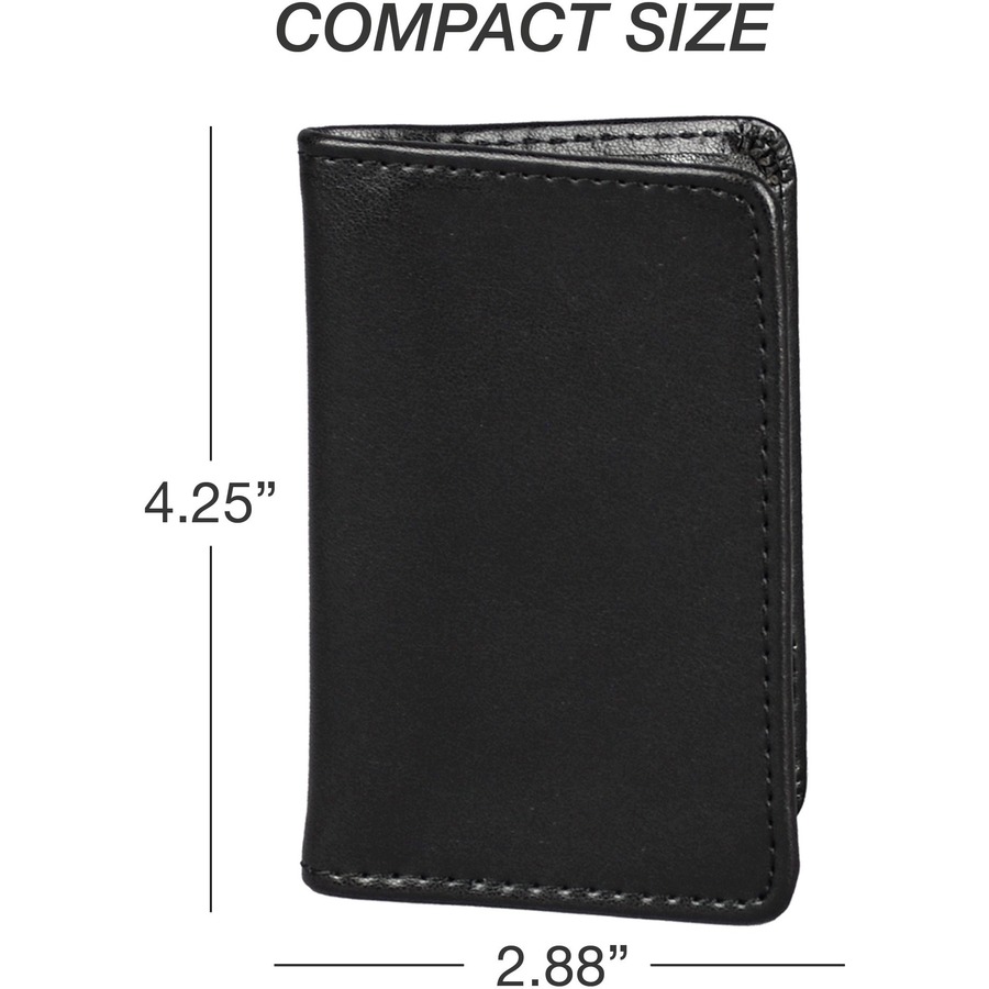 Samsill 81220 Regal Leather Business Card Holder, Case Holds 25 Business, Black (81220) - Leather, Genuine Cowhide Leather Body - 1 Each