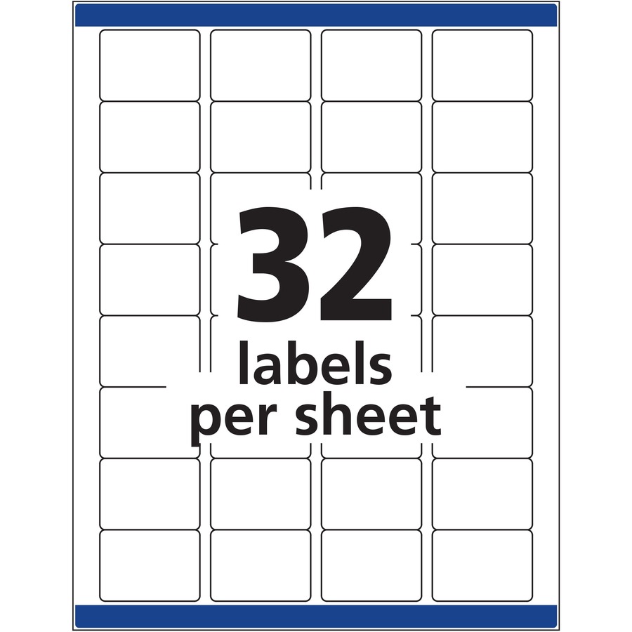 Avery  Permanent ID Labels Laser/Inkjet 1-1/4 x 1-3/4 480/Pack White 