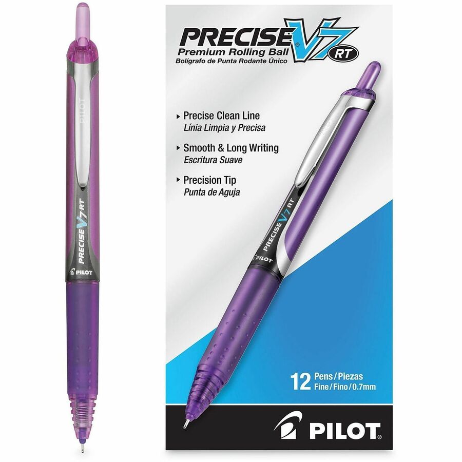 PIL26071 - Precise retractable rollerball pen offers a retractable, sleek design. Unique liquid ink formula is airplane-safe and maintains consistent writing strokes. Rolling ball pen has a rubber grip with traction pockets for a secure hold. Visible ink supply lets you see how much ink is left.