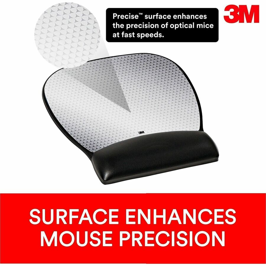 3M Gel Mouse Pad - 0.75" Height x 8.75" Width x 9.75" Depth - Black - Gel - 1