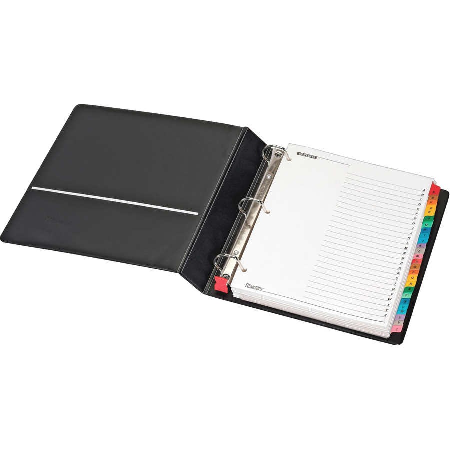 Cardinal EasyOpen Card File Binder - 400 Capacity - 8.50" Width x 11" Length - 3-ring Binding - Refillable - Black Vinyl Cover