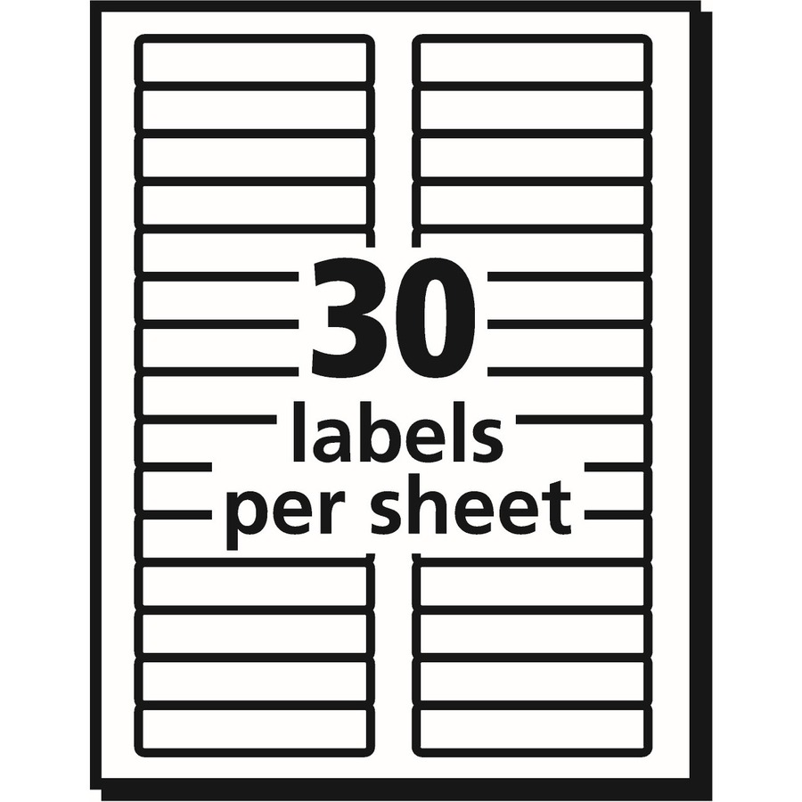 Avery® TrueBlock(R) File Folder Labels, 2/3" x 3-7/16" , 750 Printable Labels, Assorted (5266) - 2/3" Height x 3 7/16" Width - Permanent Adhesive - Rectangle - Laser, Inkjet - Assorted, Blue, Red, Yellow, Green, White - Paper - 30 / Sheet - 25 Total S = AVE05266