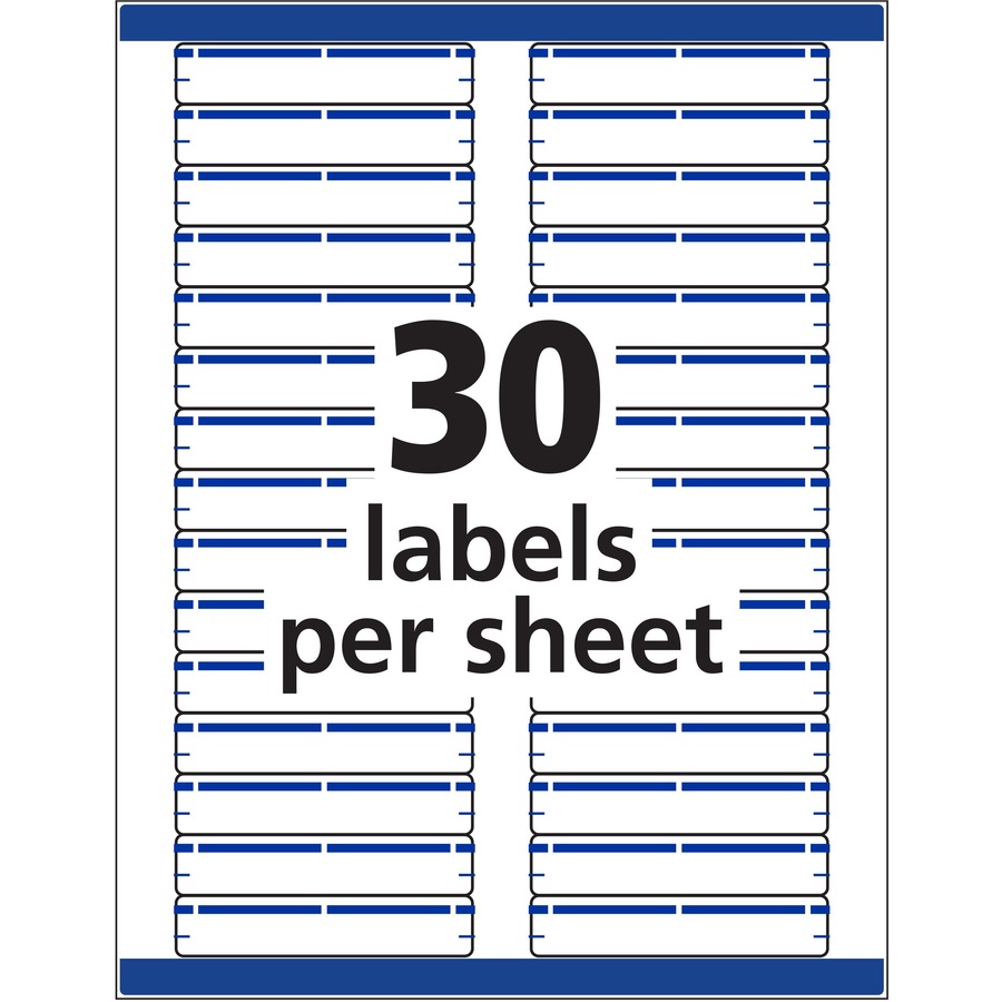 Avery TrueBlock Laser/Inkjet File Folder Labels, 3-7/16" x 2/3", Blue Bar, 600 Pack (5766) - Filing Labels & Systems - AVE05766