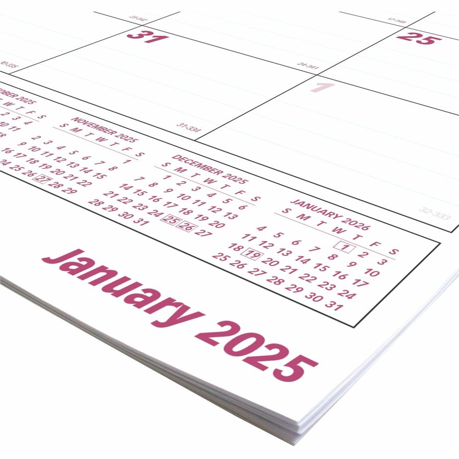Brownline Monthly Desk Calendar Refill Monthly 1 Year January