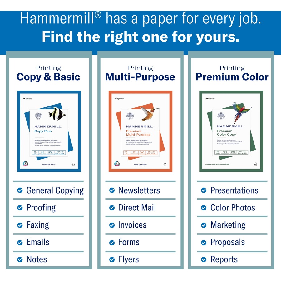 Hammermill Paper for Copy 11x17 Laser, Inkjet Recycled Paper - White -  Recycled - 30% Recycled Content - HAM86750 