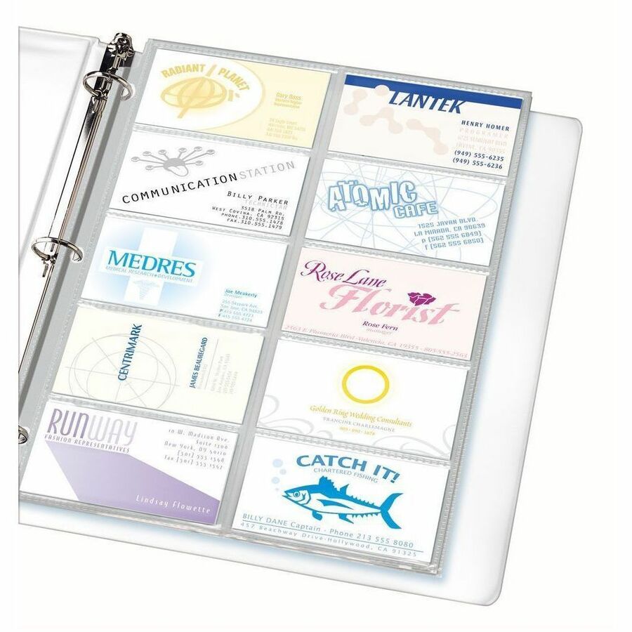 Pages porte-cartes d'affaires pour reliures