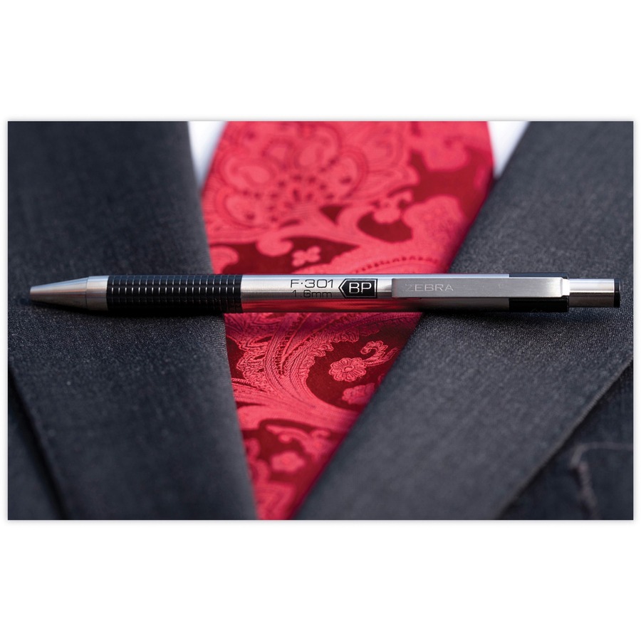 Zebra STEEL 3 Series M/F 301 Mechanical Pencil & Ballpoint Pen Set - Fine  Pen Point - 0.7 mm Pen Point Size - 0.5 mm Lead Size - Refillable - Black  Ink 