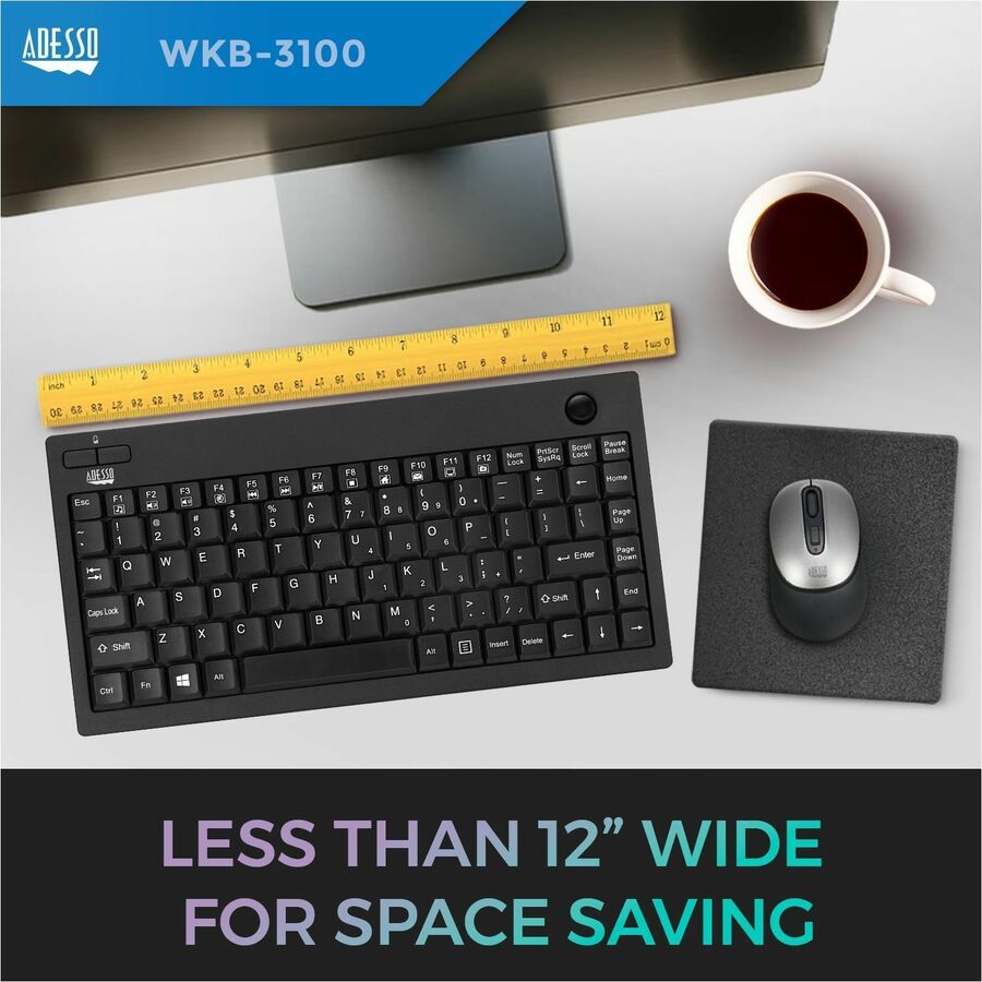 Adesso WKB-3100UB Wireless Keyboard - USB - 87 Keys