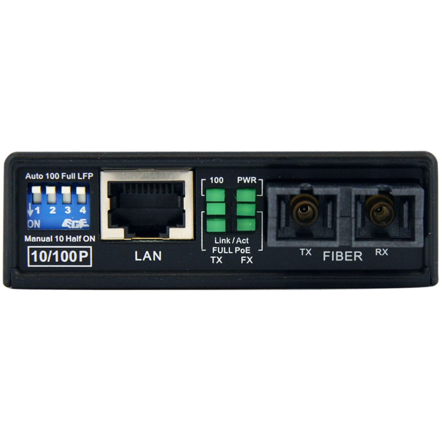 StarTech.com 10/100 Multi Mode Fiber to Ethernet Media Converter SC 2km with PoE