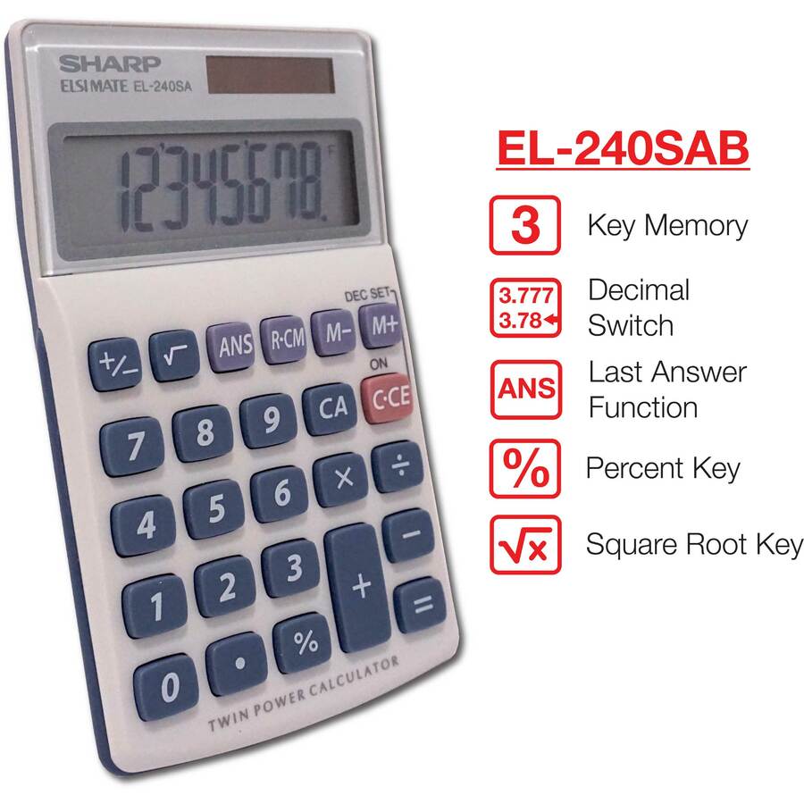 EL240SAB Sharp Calculators, Central Computers (Midlands) Ltd