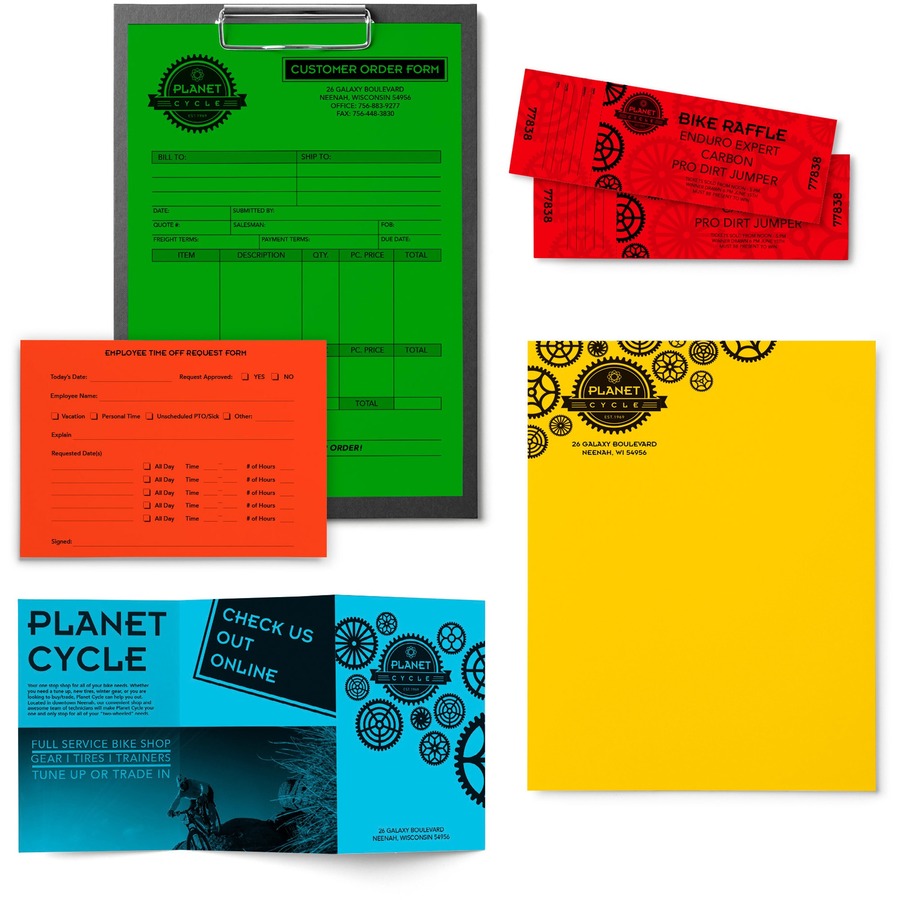 Astrobrights Inkjet, Laser Colored Paper - Solar Yellow, Lunar Blue, Re-entry Red, Cosmic Orange, Terra Green - Letter - 8 1/2" x 11" - 24 lb Basis Weight - 2500 / Carton - FSC - Copy & Multi-Use Coloured Paper - NEE22999