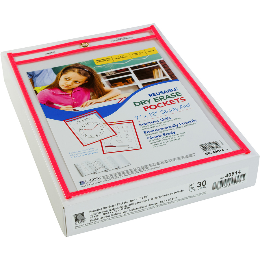 C-Line Letter Storage Folder - 8 1/2" x 11" - Red - 30 / Box