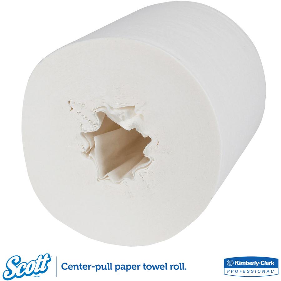 Scott Essential Roll Center Pull Towels with Fast-Drying Absorbency Pockets - 1 Ply - 8" x 12" - 700 Sheets/Roll - White - Paper - 6 / Carton