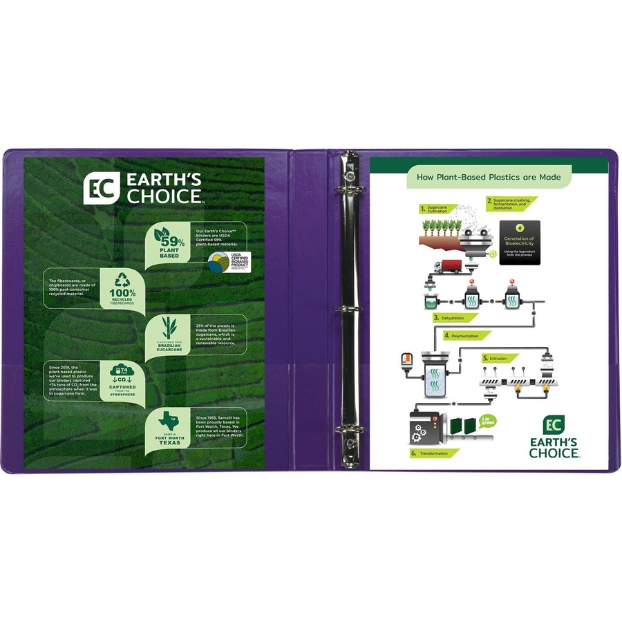 Samsill Earth's Choice Plant-Based Economy Round Ring View Binders