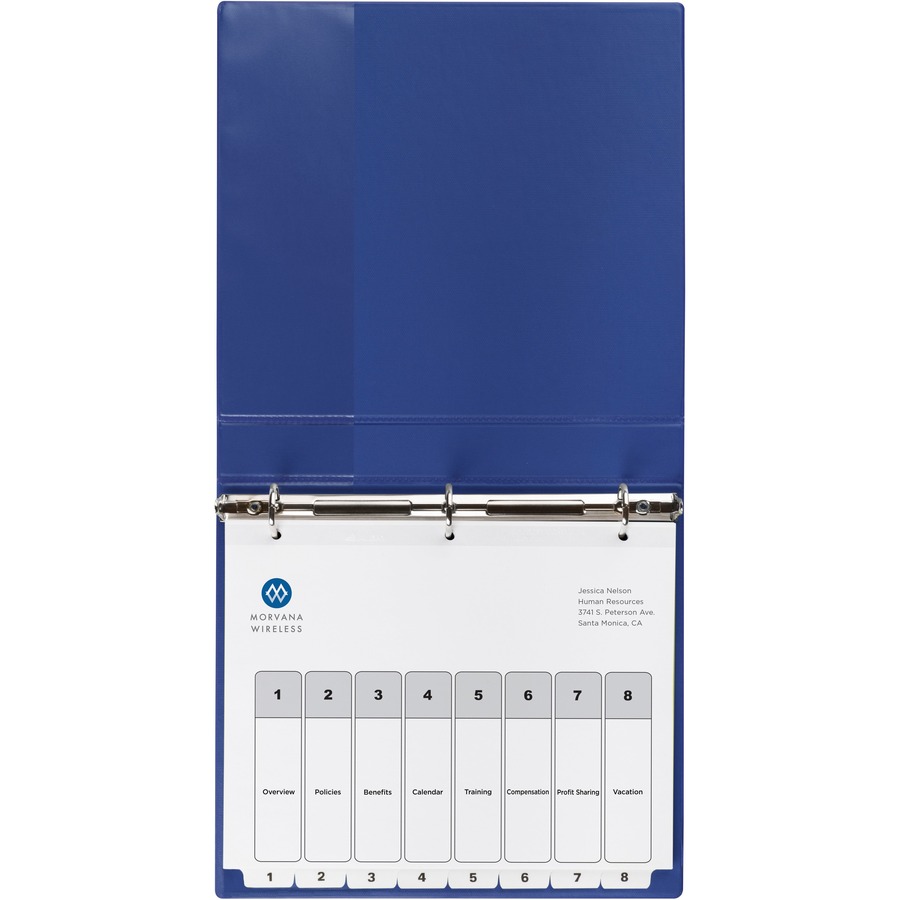 Avery® Ready Index Classic Tab Binder Dividers - 8 x Divider(s) - 1-8, Table of Contents - 8 Tab(s)/Set - 8.50" Divider Width x 11" Divider Length - 3 Hole Punched - White Paper Divider - White Paper Tab(s) - Index Dividers - AVE11132