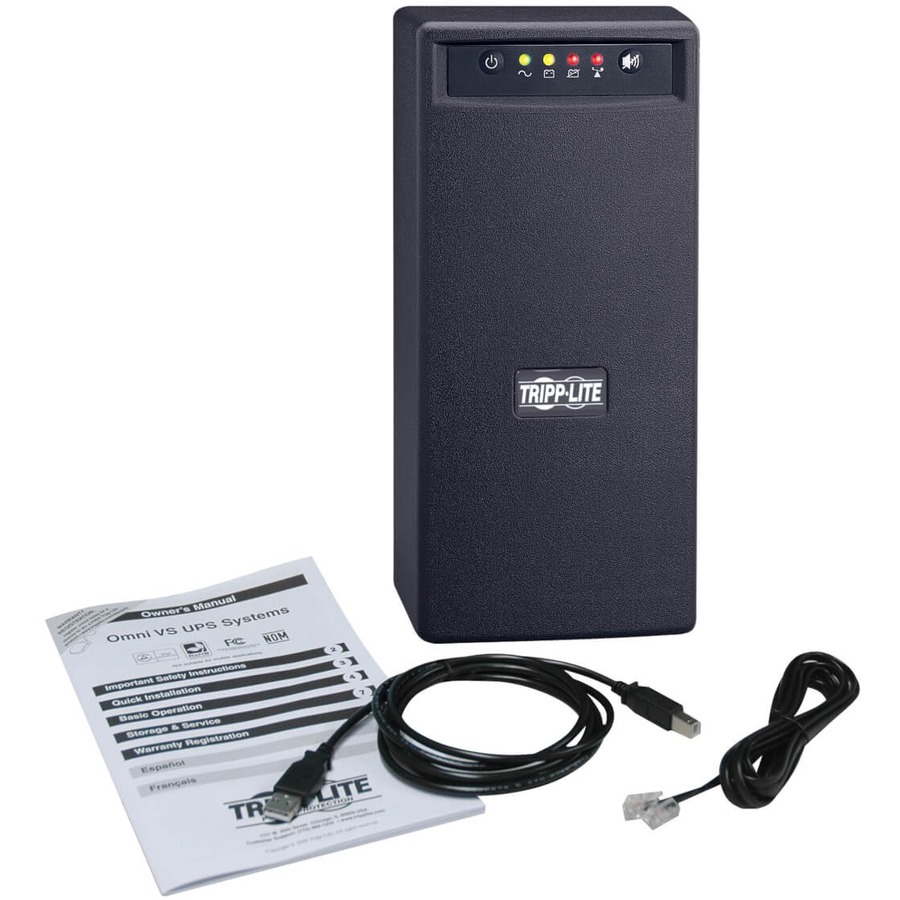 Tripp Lite by Eaton UPS 1000VA 500W Battery Back Up Tower AVR 120V USB RJ45 8 outlet