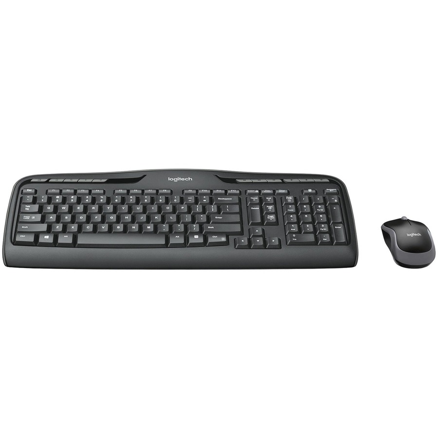 Logitech MK320 Wireless Desktop Combo with Media Shortcuts - USB Wireless RF 2.40 GHz Keyboard - 115 Key - Black - USB Wireless RF Mouse - Optical - Scroll Wheel - Black - Multimedia, Calculator, Media Player, Email Hot Key(s) - AA, AAA - Compatible with 