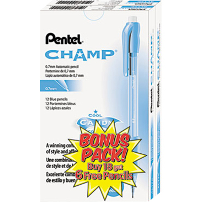 Pentel Champ Mechanical Pencils - 0.7 mm Lead Diameter - Blue Barrel - 24 / Pack