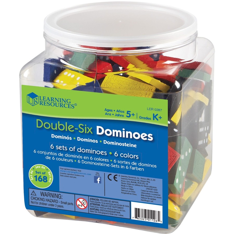 Learning Resources Double-Six Dominoes - Skill Learning: Color Identification, Mathematics, Counting, Sorting - Counting & Sorting - LRN0287