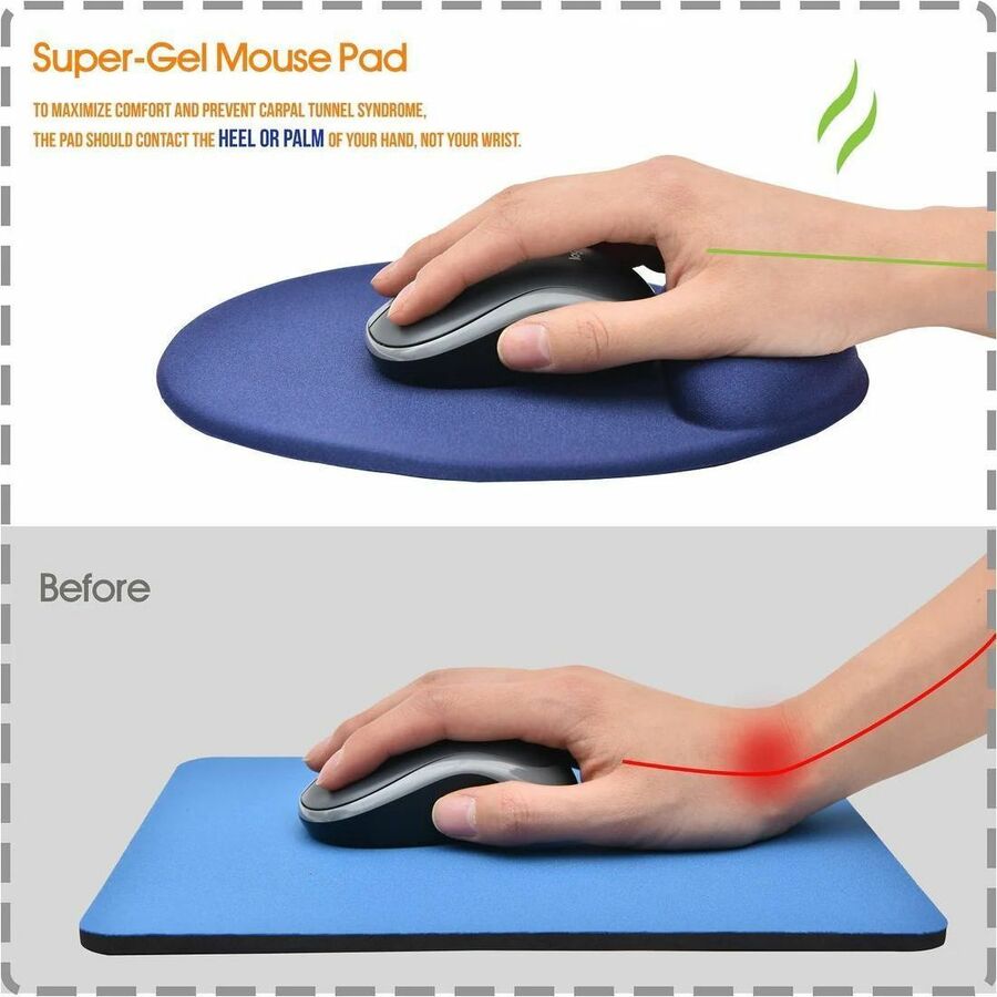 Tapis de souris avec repose-poignet Super-Gel MP-127 - First Base