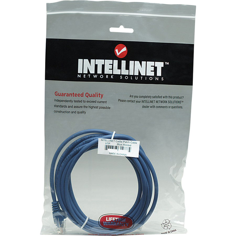 Intellinet Cavo Di Rete Cat5e U/UTP 0,5m - Patch Cord RJ45 Maschio-Maschio In Rame 100% Per Gigabit Ethernet (10/100/1000 Mbps) - Colore Blu