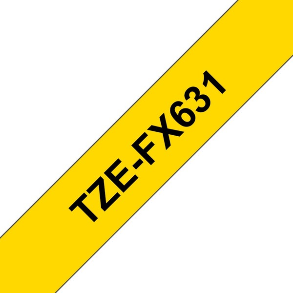 Brother TZeFX631 - Ruban flexible - noir sur jaune - Rouleau (1,2 cm x 8 m) - 1 rouleau(x)