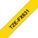 Brother TZe-FX631 Flexible Thermal Label - 15/32" Width x 26 19/64 ft Length - Rectangle - Thermal Transfer - Yellow - 1 Roll - Water Resistant - Fade Resistant, Chemical Resistant, Abrasion Resistant, Chemical Resistant