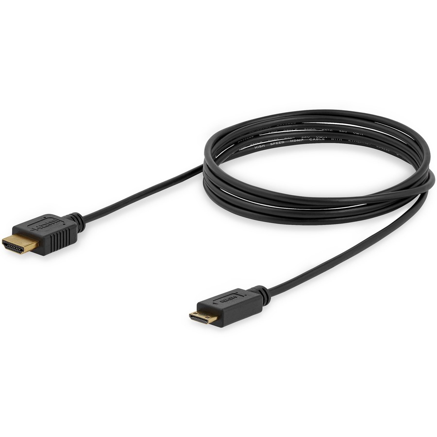 StarTech.com 6ft Mini HDMI to HDMI Cable with Ethernet, 4K 30Hz High Speed  Slim Mini HDMI 1.4 (Type-C) Device to HDMI Adapter Cable/Cord - 6 ft High  Speed Mini HDMI to HDMI