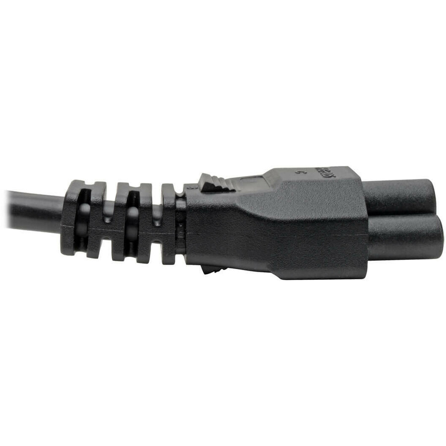 Eaton Tripp Lite Series 3-Slot Power Cord, NEMA 5-15P to C5 - Laptop/Notebook, 7A, 125V, 18 AWG, 6 ft. (1.8 m), Black