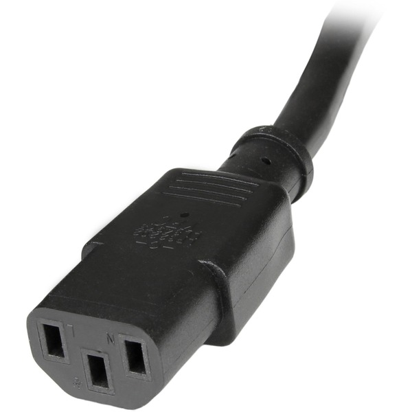 StarTech 14 AWG Computer Power Cord Extension - C14 to C13 - 15A (Black) - 6 ft. (PXT100146)