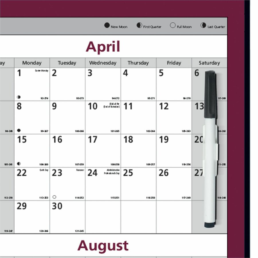 Brownline Laminated Yearly Wall Calendar - Julian Dates - Yearly - 1 Year - January 2024 - December 2024 - Wall Calendars - BLIC177468