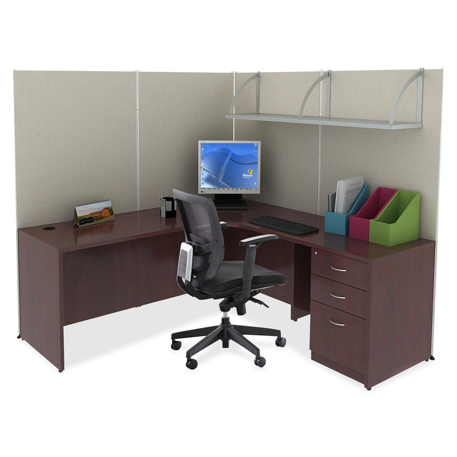 Lorell Essentials Rectangular Desk Shell - 47.3" x 29.5" x 1" x 29.5" - Finish: Laminate, Mahogany = LLR69902